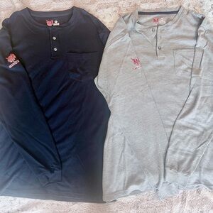 Dri Fire Men's Long Sleeve Base Layer Two Henley MD-T Blue Gray Fire Resistant